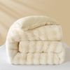CottonMore Thick Winter Faux Bubble Rabbit Fur Blanket Comforter Quilt Cream 200×230cm