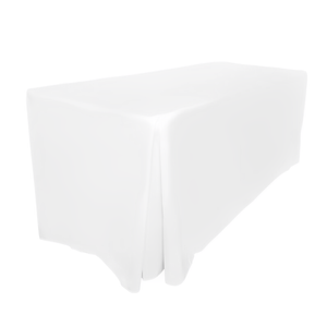 Just Party Linen 6ft Fitted Rectangular Tablecloth with Split Corners - White (1.8m)