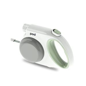 CottonMore All in one LED light Retractable Dog Leash Trainer Lead Treats Tray - Green