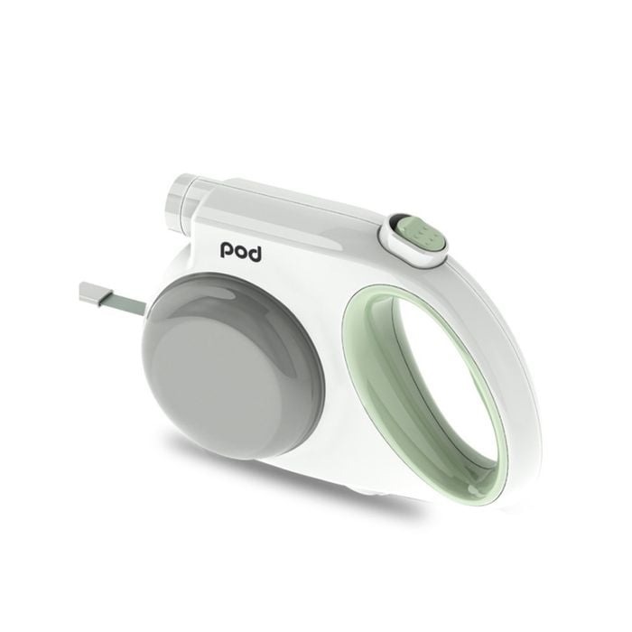CottonMore All in one LED light Retractable Dog Leash Trainer Lead Treats Tray - Green