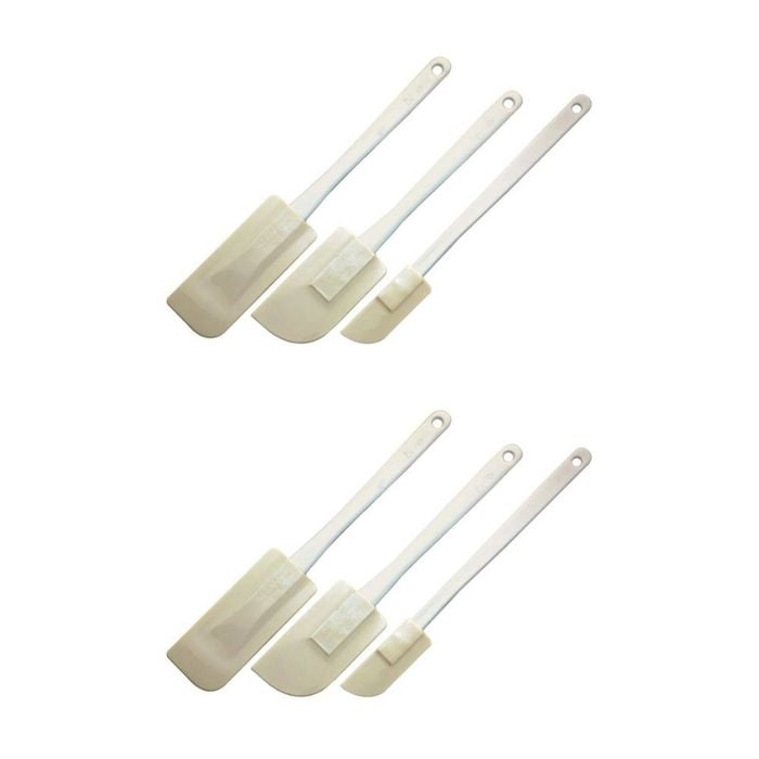 2x 3pc Cuisena Rubber Spatula Cooking/Baking Scraper Utensil Set w/ Long Handle