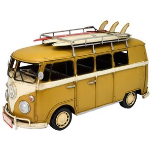 Boyle Metal Collectable Surfers Van Yellow 32x12.5x17cm Vintage Diecast Model