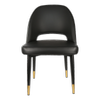 Durafurn 450mm High Black Vinyl Semifreddo Chair with Black Metal Legs