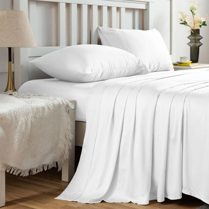 LINENOVA 100% Organic Bamboo Sheet Set-White Single