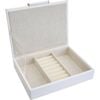 LVD MDF 17.5x13.5cm Jewellery Box Storage Low Rectangle - White
