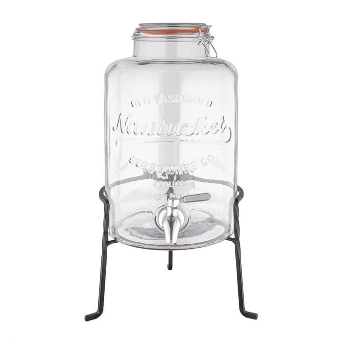 Olympia Drink Dispenser Nantucket Style With Wire Stand Glass Beverage 8.5ltr