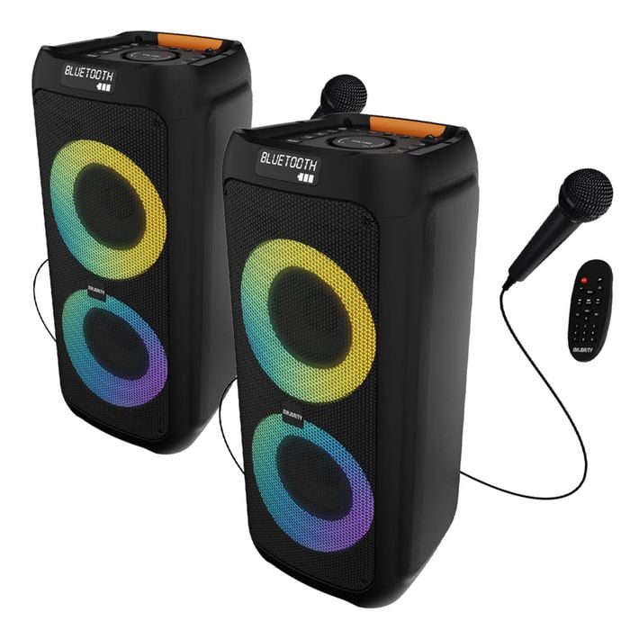 Majority P300 - Bundled Party Speaker 300W Bluetooth Karaoke-DJ-Party-PA System - Black