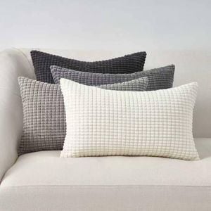 Gioia Casa Corduroy Corn Grain Cushion Covers - Grey, 50cm x 30cm (Pack of 4)