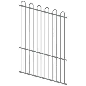ProtectorAl 0350-1200W x 1800H Palladium Silver Loop Top Pool Fence Panel Raked Up to 15º