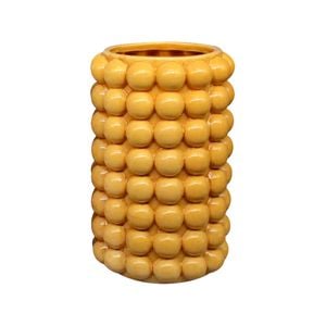Maine & Crawford Agapi 21x14cm Bubble Form Ceramic Vase - Mustard