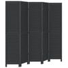 vidaXL Room Divider Privacy Screen Partition 5 Panels Black Paulownia