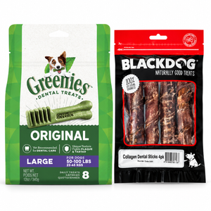 GREENIES Original Large 340g + Blackdog Collagen Sticks 4 Pack | Large Dog Treat Pack