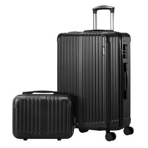 Mazam 2PCS Luggage Suitcase Trolley Set TSA Lock Hard Case Black