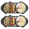 SOGA 2 Pack Rectangular 2-in-1 Electric BBQ Grills with Built-In Hot Pots