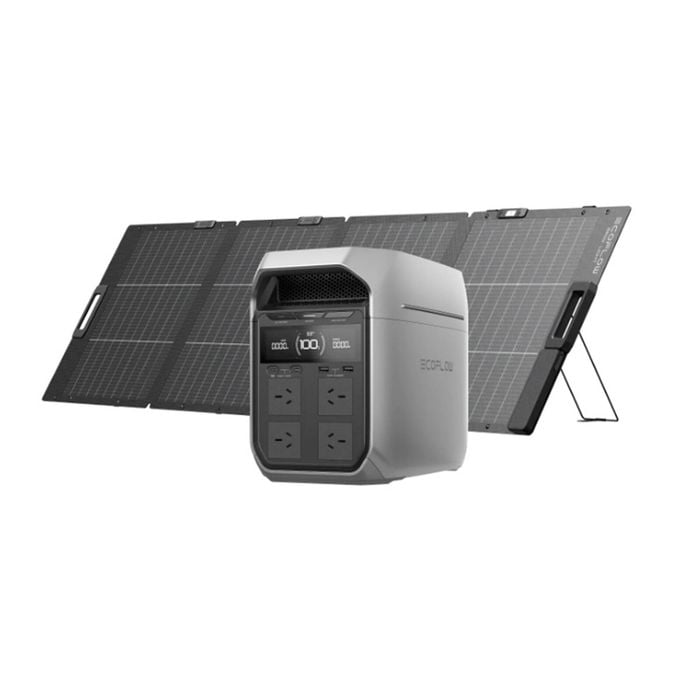 Ecoflow Delta 3 Plus Power Station With One 220w Bifacial Solar Panel