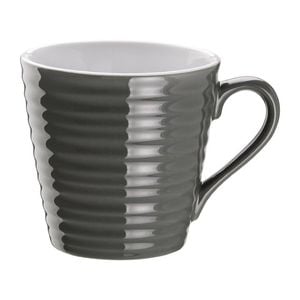 Olympia Cafe Mug Charcoal Ripple 340ml Pack Of 6