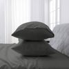 LINENOVA 2PCS Bamboo Blend Cooling Pillowcases Pillow Case - Dark grey,King