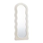 Oikiture 160x60cm Full Length Mirror Boucle Frame Wavy Floor Mirrors