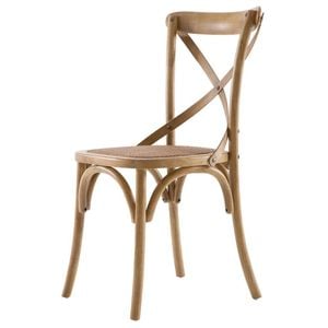 French Cross Dining Chair with Natural Stain