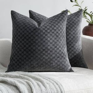 Gioia Casa 2-Pack Chenille Waffle Cushion Covers 45cm x 45cm - Charcoal