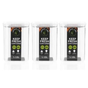 3x Lemon & Lime 1.15L Keep Fresh Food Container Square