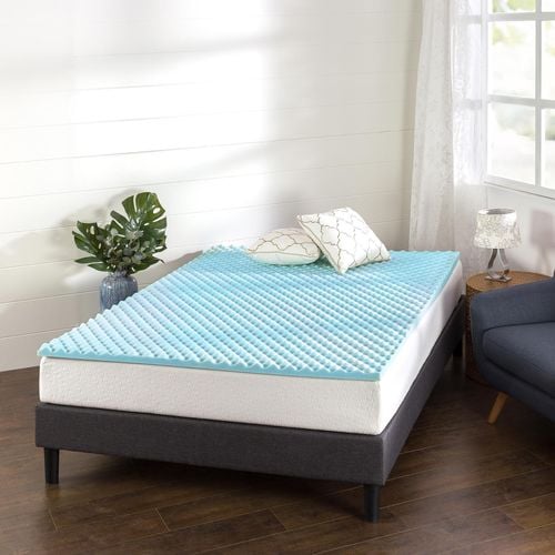 Zinus Double Cooling Gel Memory Foam Mattress Topper Protector