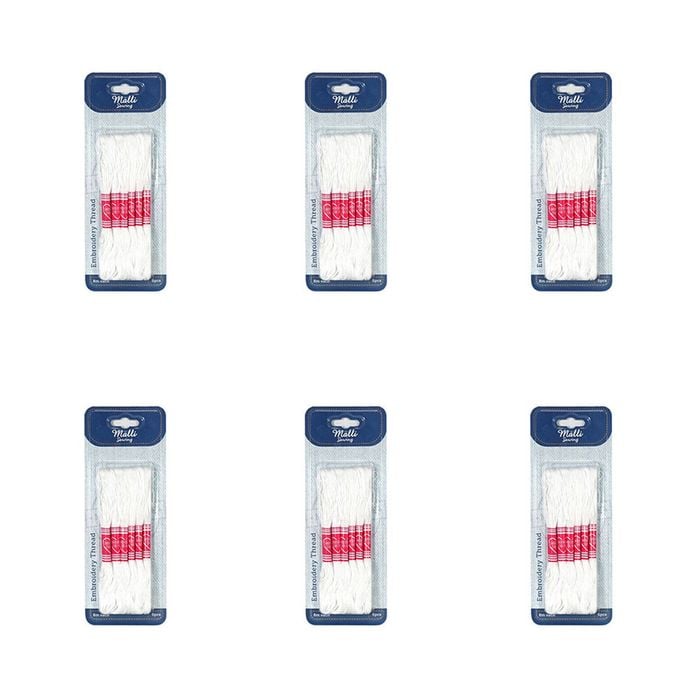 6x 6pc Malli White 8m  Sewing Embroidery Cross-stitch Thread