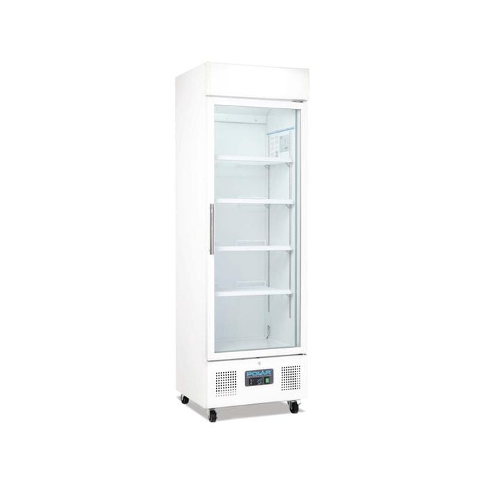 Polar G-series Upright Display Fridge White 350ltr - Commercial Drink Fridges (dm076-a)