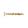 Zenith 8G x 35mm Gold Passivated Countersunk Rib Head Chipboard Screw - 100 Pack
