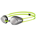 Arena Racing Tracks Junior Mirror Swimming Goggles  Silver/Black/Fluro Yellow