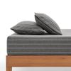Dreamaker Rumi Washed Cotton Fitted Sheet Set Graphite with White Stripe Queen Bed