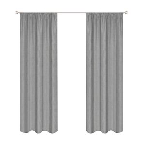 Smart Home Products 190cm-wide Steel Hamilton Pencil Pleat Blockout Curtain - 2 Pack - 150-230 x 160cm