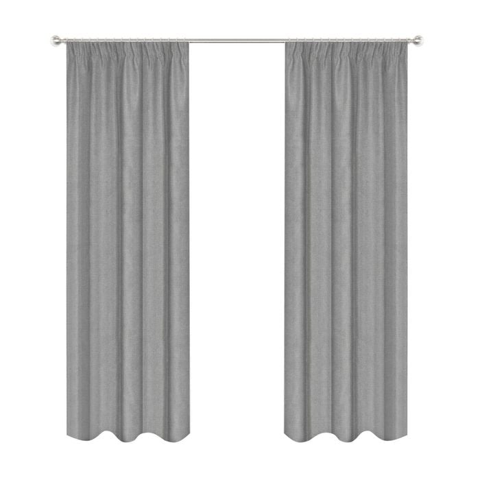 Smart Home Products 190cm-wide Steel Hamilton Pencil Pleat Blockout Curtain - 2 Pack - 150-230 x 160cm