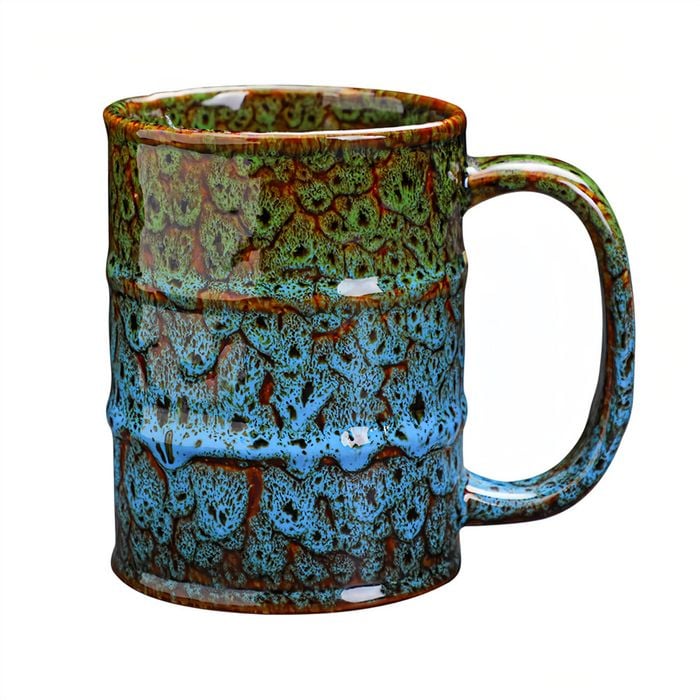 Catzon 20oz Ceramic Coffee Mugs Large Tea Cup For Office And Home-greenblue