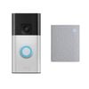 Ring Satin Nickel Battery Video Doorbell + Chime 3rd Gen 
