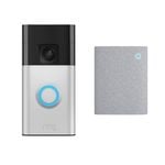 Ring Satin Nickel Battery Video Doorbell + Chime 3rd Gen 