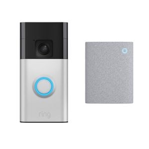 Ring Satin Nickel Battery Video Doorbell + Chime 3rd Gen 