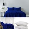 Royal Comfort Cotton Sheet Set And Duck Feather Down Pillows Royal Blue Double