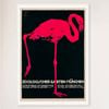 Galrie Munich Zoo Vintage Pink Flamingo Poster by Ludwig Holhwein for Home Decor, White Frame, A4 21 x 30cm (8 x 12inch)