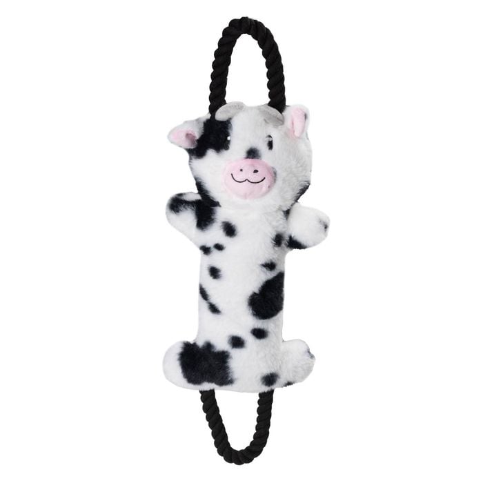 Happy Tails Tug Cow Plush Toy