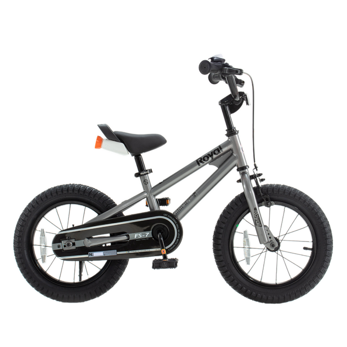 RoyalBaby Freestyle 14'' Grey Sport Kids Bike 14 Inch Wheel Bicycle Boys  Girls Ages 3+ Years Training Wheels