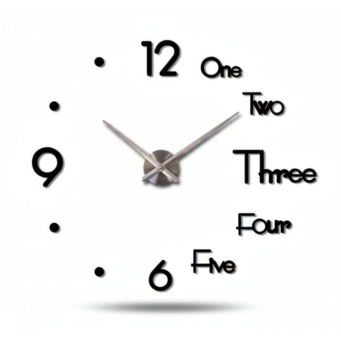 DIY Wall Clock Modern Frameless Large 3D Wall Watch (Small)