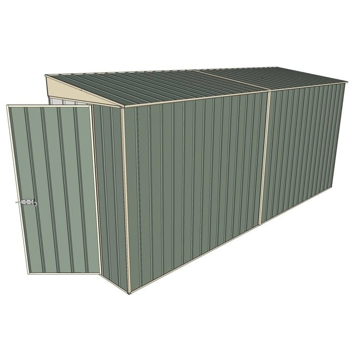 Build-A-Shed 1.2 x 4.5 x 2.0m Tunnel Shed Tunnel Hinged Door No Side Doors - Green