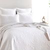 Renee Taylor Asher Jacquard Super King Coverlet Set w/ 2x Pillowcases White