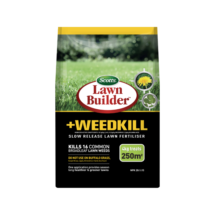 Lawn Builder 4kg Scotts Weedkill Slow Release Lawn Fertiliser