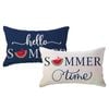 Catzon 2 Pcs Summer Lumbar Pillow Covers Linen Pillowcase for Home Decor-Set 10