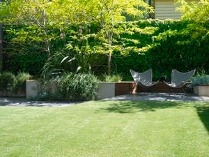 Easy-care artificial grass lets you spend more time relaxing and enjoying your outdoor oasis.