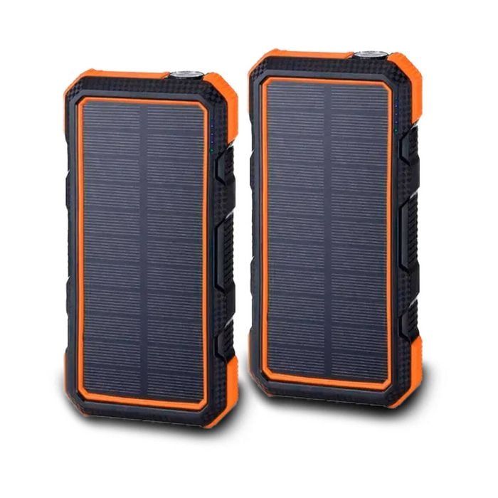 Maxxlee 2x ORANGE 20000mAh Qi Wireless Charger Solar Power Bank 18W PD Type C QC3.0 Dual USB Fast Charging
