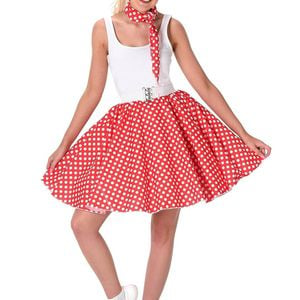 1950s Red And White Polka Dot Plus Size Womens Skirt - Xlarge