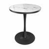 P&P Jade White And Black Round Sintered Stone Bar Table For Modern Kitchens And Lounges
